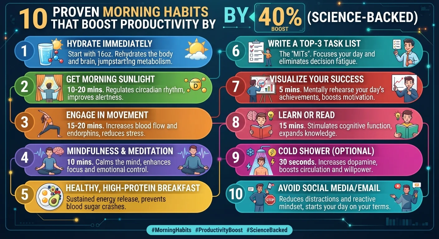 10 Proven Morning Habits That Boost Productivity by 40% (Science-Backed)