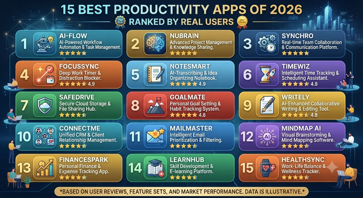 15 Best Productivity Apps of 2026 (Ranked by Real Users)