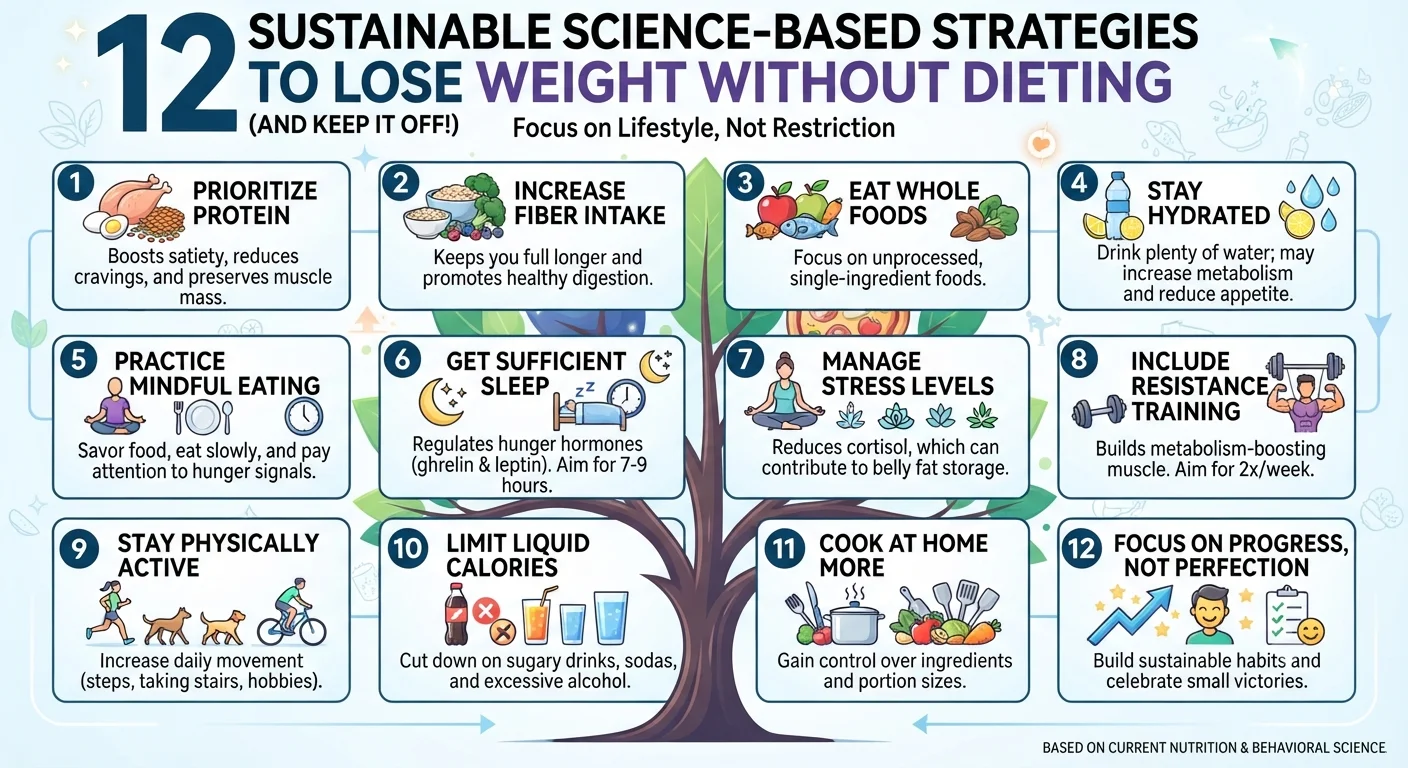 How to Lose Weight Without Dieting: 12 Sustainable Science-Based Strategies