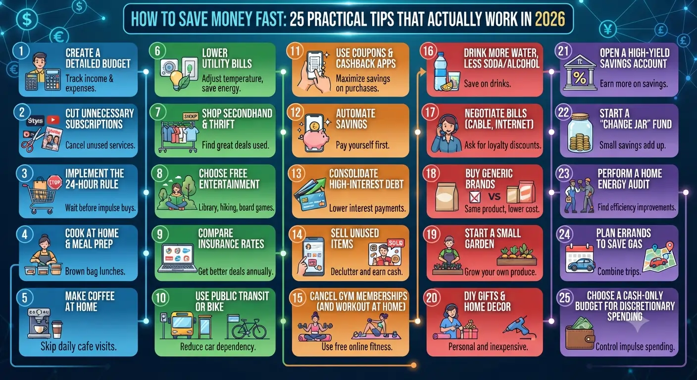 How to Save Money Fast: 25 Practical Tips That Actually Work in 2026