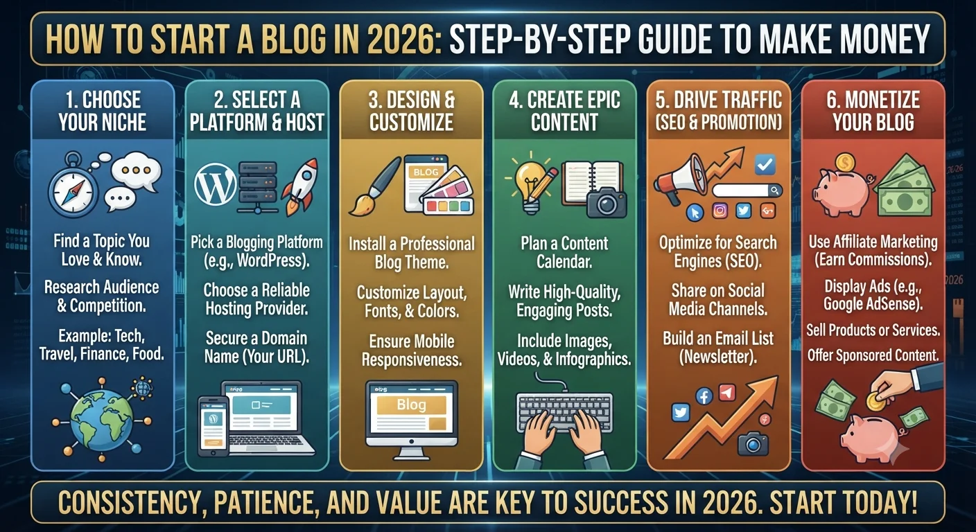 How to Start a Blog in 2026: Step-by-Step Guide to Make Money