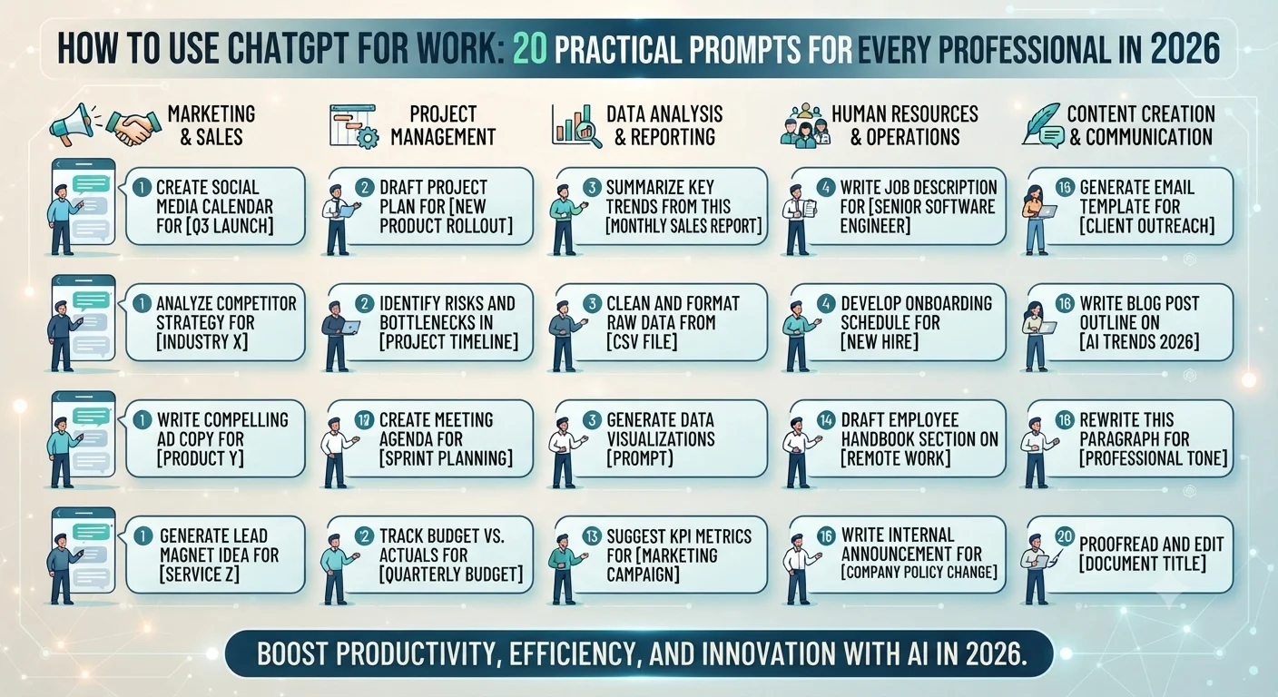 How to Use ChatGPT for Work: 20 Practical Prompts for Every Professional in 2026
