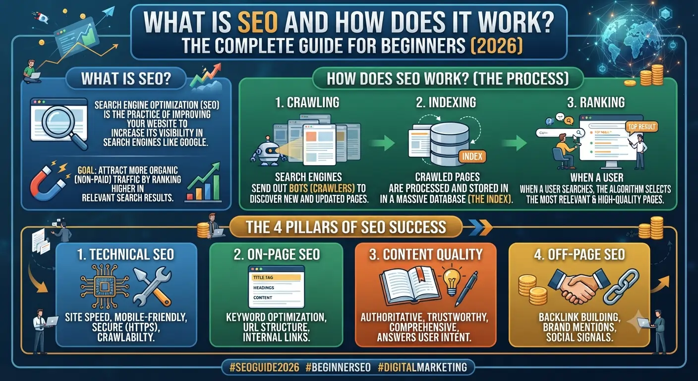What Is SEO and How Does It Work? The Complete Guide for Beginners (2026)